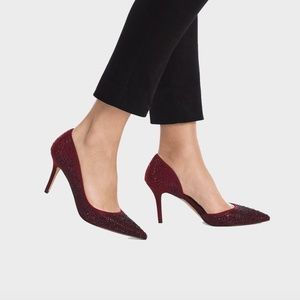 WHBM Ella Ombre Embellished D'Orsay Heels - Sz 7